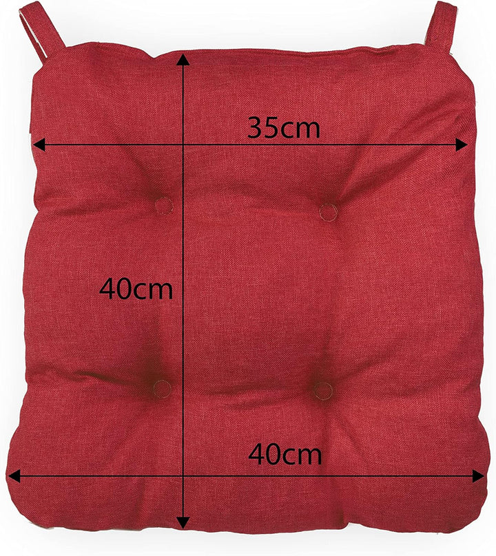 sunnypillow 4er Set Stuhlkissen mit Klettverschluss Masse: 40 (vorne) | 35 (hinten) x 40 x 8 cm Pols