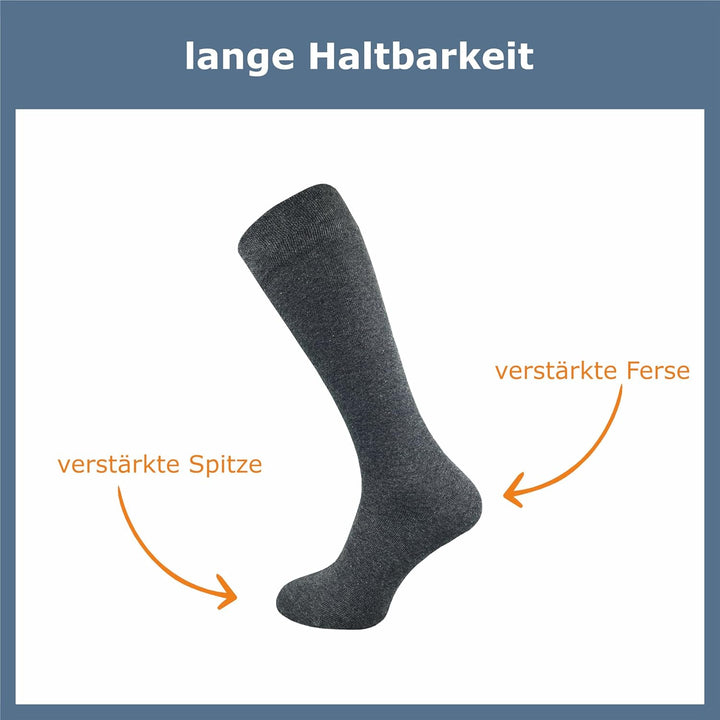 GAWILO Damen & Herren Kniestrümpfe (4 Paar) lange Socken mit Komfortbund aus 80% Baumwolle | kein Ve