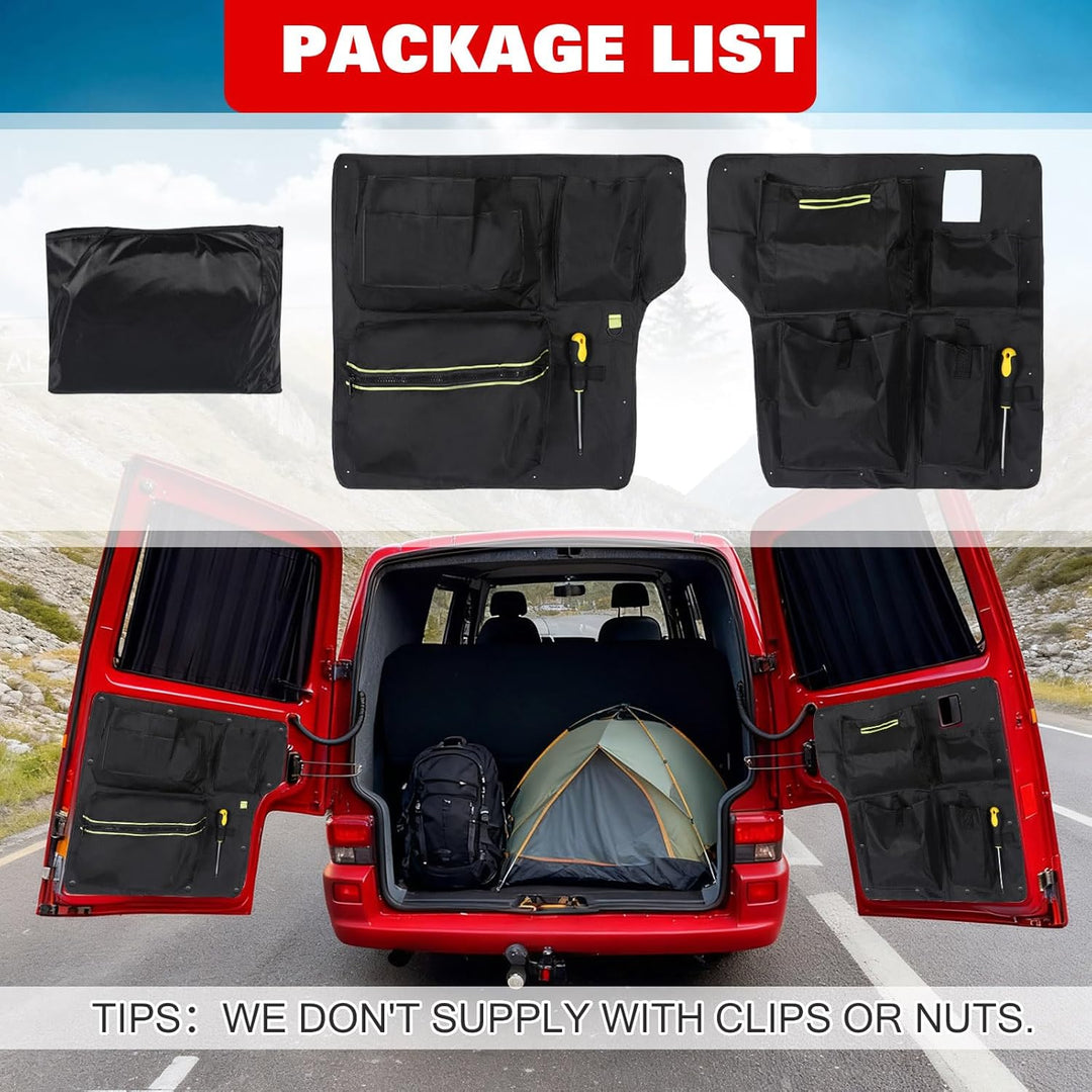 Scheunentor-Aufbewahrungsorganizer kompatibel mit VW T4 1990-2003, 2 Pcs Scheunentür Lagerorganisato