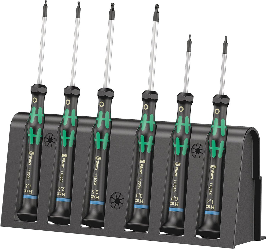 Wera Elektroniker-Schraubendrehersatz 2052/6 + Rack, 6-teilig, 05118156001