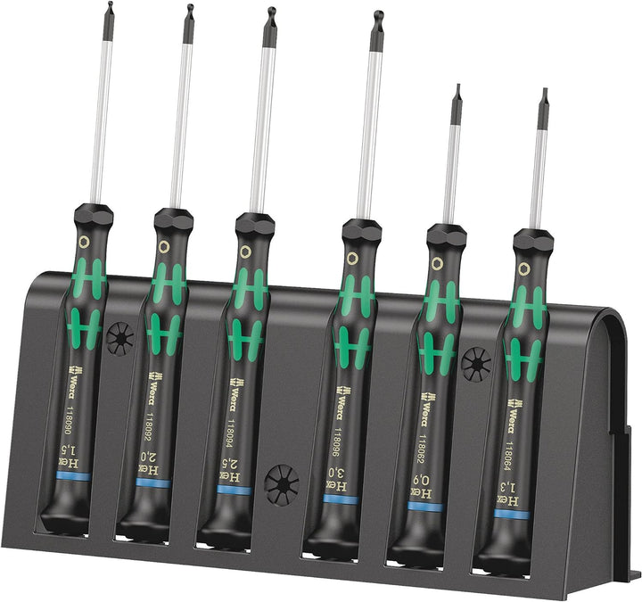 Wera Elektroniker-Schraubendrehersatz 2052/6 + Rack, 6-teilig, 05118156001