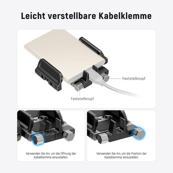 Neewer Universelle SSD-Halterung mit Kaltschuh/Kabelklemme, 4,1 cm - 6,6 cm für T5 T7 T9 SSD, kompat