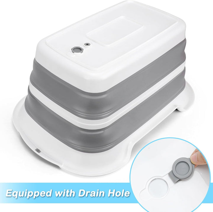 Multifunktionale zusammenklappbare Haustier Badewanne mit Abflussloch, Tragbare Indoor Outdoor Faltb