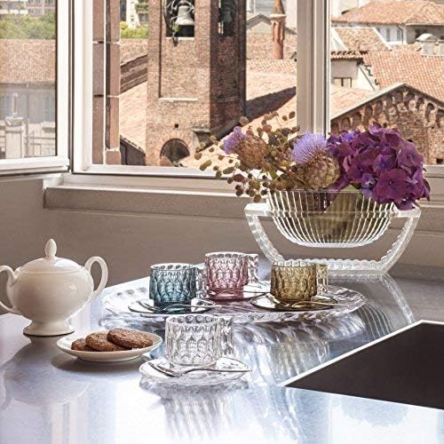 Kartell Jellies Family Tasse und Unterteller, Thermoplastisches Technopolymer, Grün, 12 x 10 cm Kaff