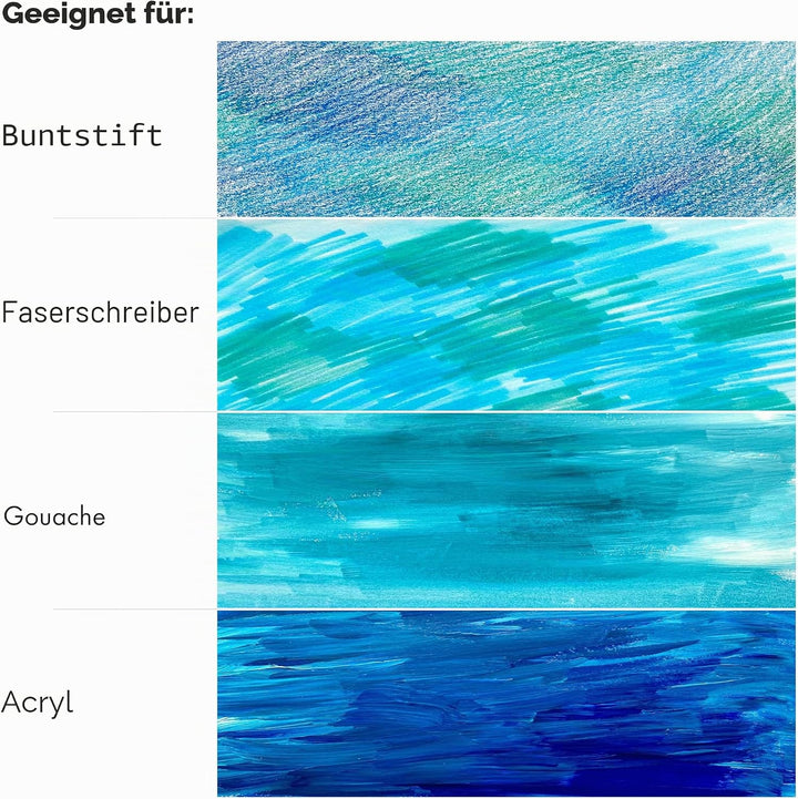 Clairefontaine 975171C Block Paint'On (20 Blatt, kopfseitig geleimt, 250g, DIN A2) 1 Stück schwarz S
