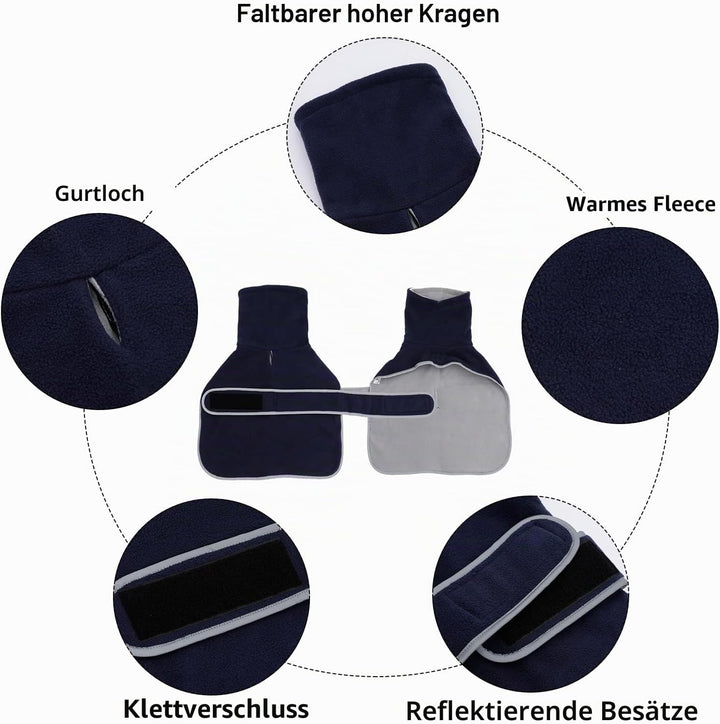 Geyecete-Polarfleece Winter hundemantel fur Dackel,Miniatur Dackel Pullover,Warmes Einstellbar Hunde