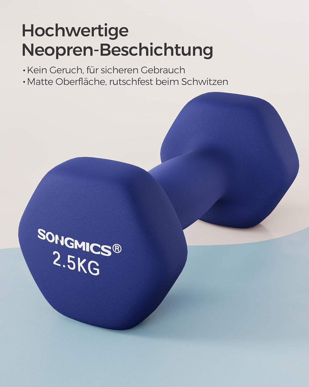 SONGMICS Hanteln, 2er Set,Hantelset, Kurzhanteln, Hexagon, Neopren-Beschichtung, Krafttraining, Work