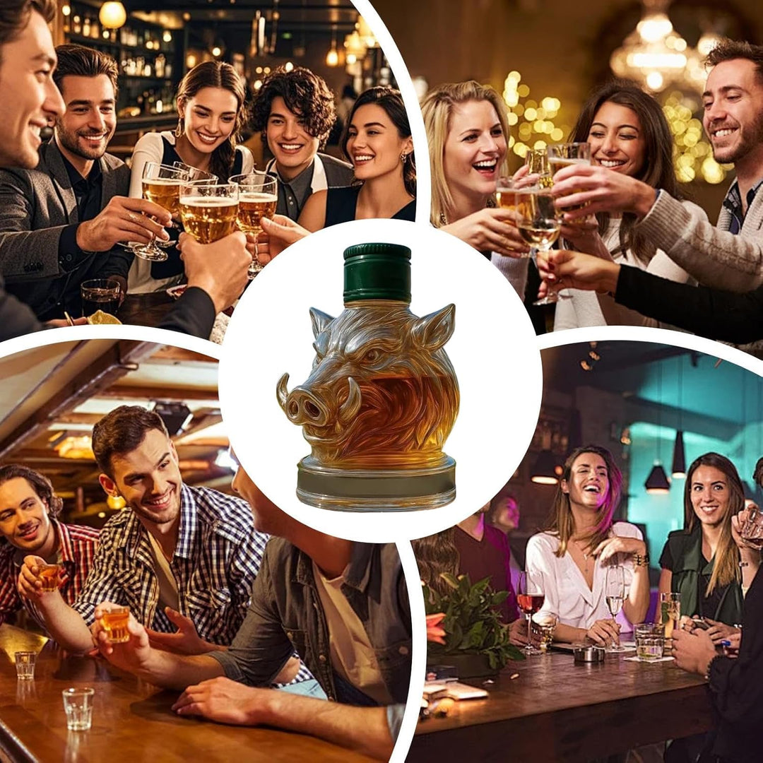 Wildschwein-Dekanter – -Whiskey-Flaschen-Design, elegante Heimbar-Dekoration, Sammlerstück | Stateme