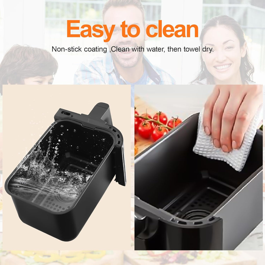 Heissluftfritteuse Air fryer mit Sichtfenster, Emphsism Airfryer XXL 7L 1700W mit Digitalem LED-Touc