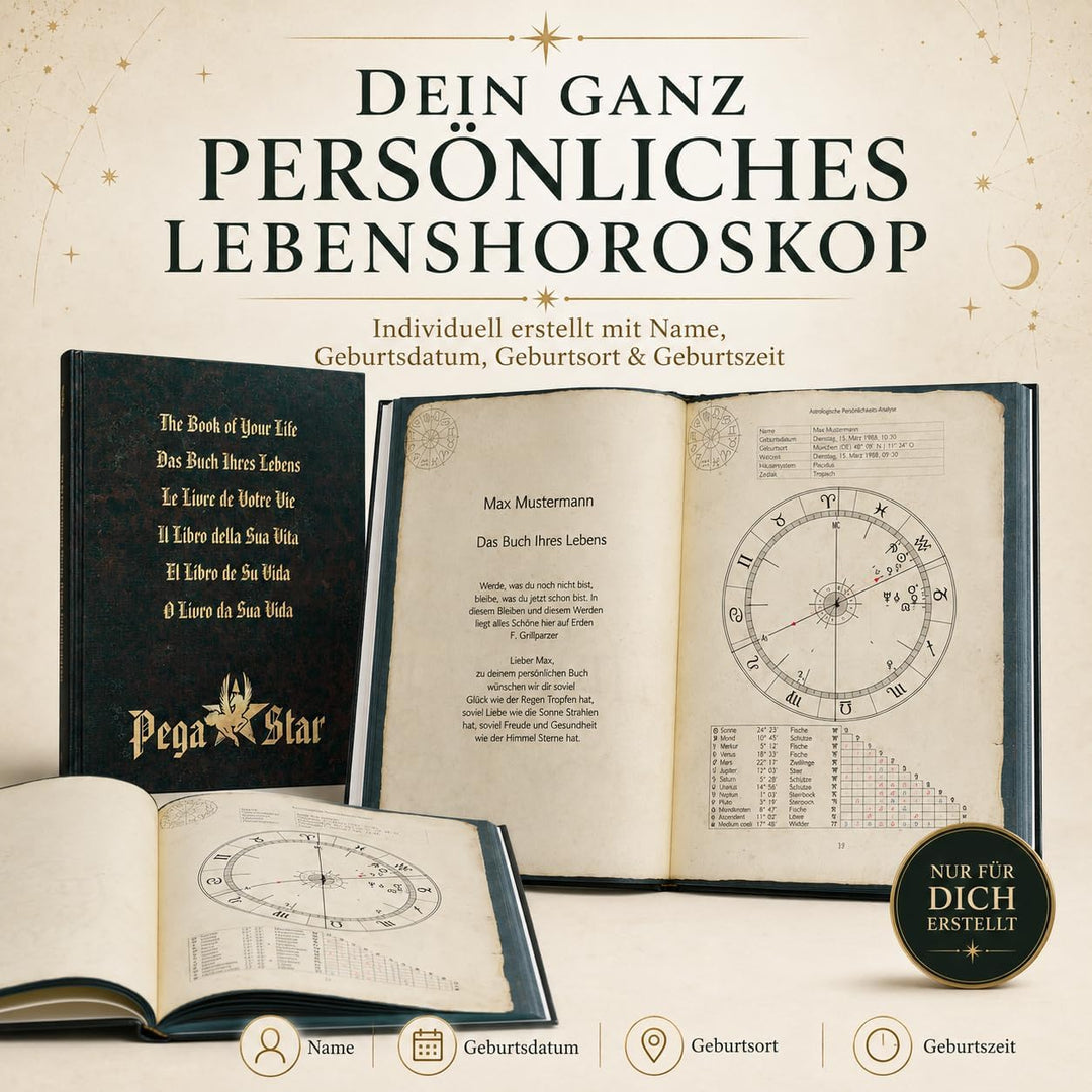 Das Buch deines Lebens - Geburtshoroskop personalisiert, Dein ganz persönliches Horoskop, Geschenk z