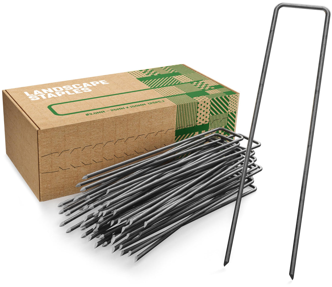 GardenGloss® Erdanker aus Stahl unverzinkt (100 Stück) - Stabile Bodenanker für Unkrautvlies, Garten