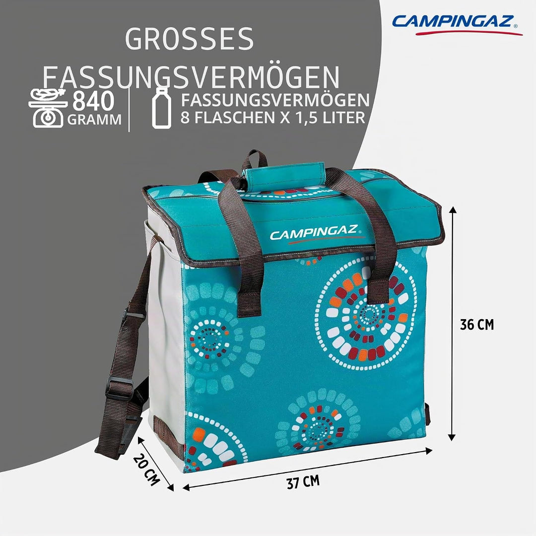 Campingaz Kühltasche Ethnic MiniMaxi 29 l, Blau/Türkis-Grau