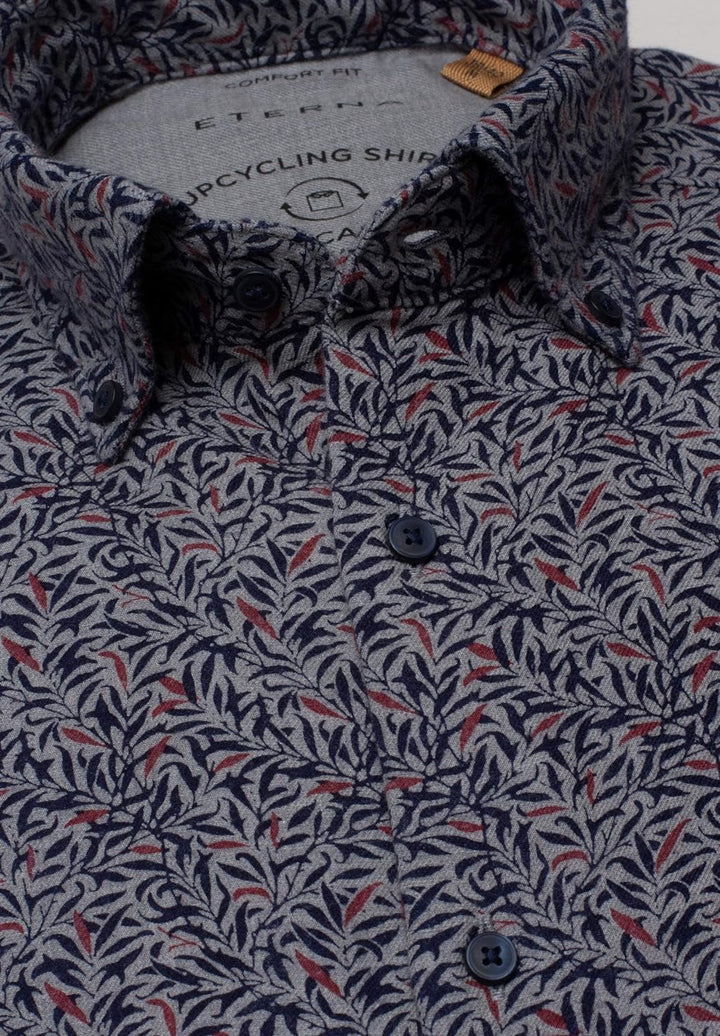 eterna Langarm Hemd Comfort Fit Flanell Bedruckt