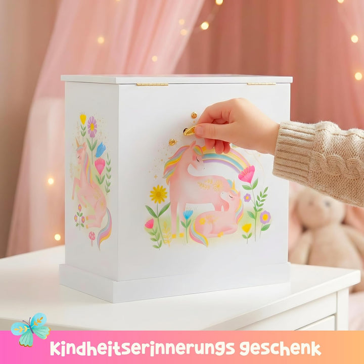 Musikalisches Prinzessin-Schmuckkästchen für Mädchen - Kinder Spieluhr mit Spiegel, Prinzessin Gesch