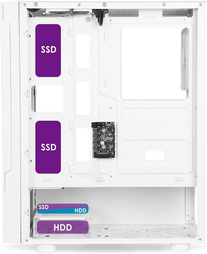 EMPIRE GAMING - Gehäuse für Gamer Sapphire – ARGB Mittlerer Tower ATX/Micro-ATX/ITX – seitliche Tür