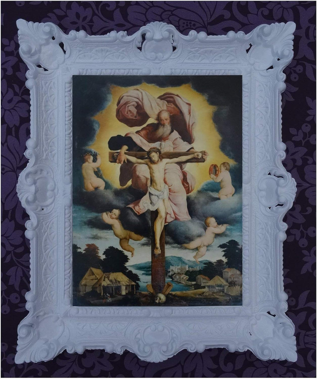 Lnxp Bild Bilder Gemälde in den Rahmen montiert 56x46 cmReligiös Mutter Maria Gottes Maria Jesus Chr