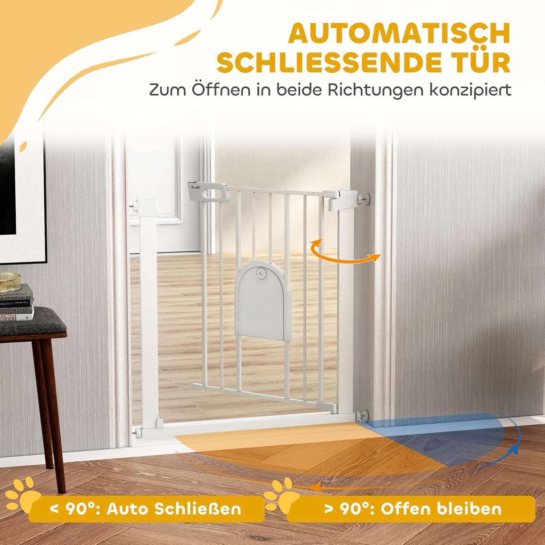 PawHut Türschutzgitter Treppenschutzgitter Hunde Absperrgitter Schutzgitter für Haustier Hundegitter