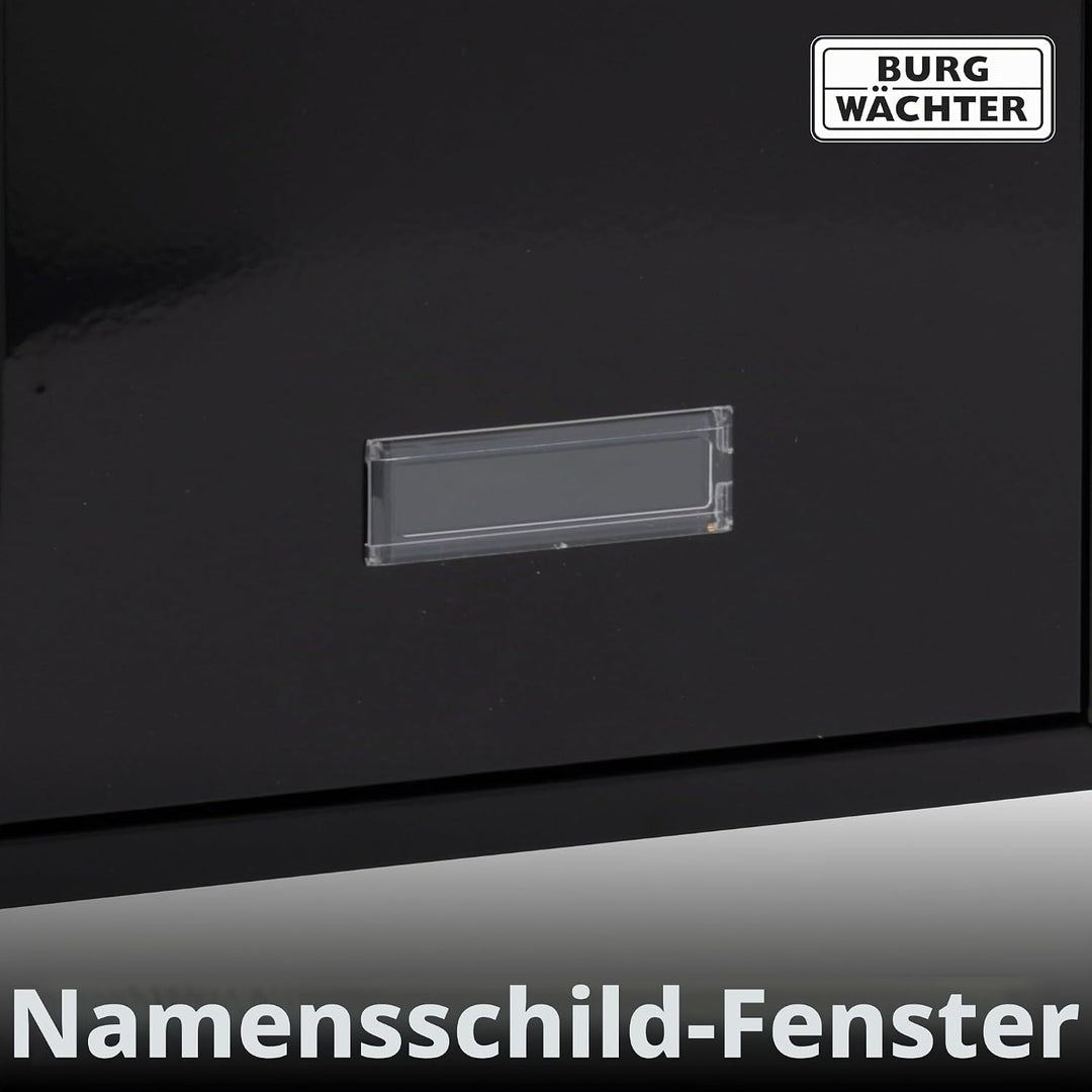 Burg Wächter MB11BK Forth Hintertüre und wandmontierter, abschliessbarer, wetterfester Briefkasten a