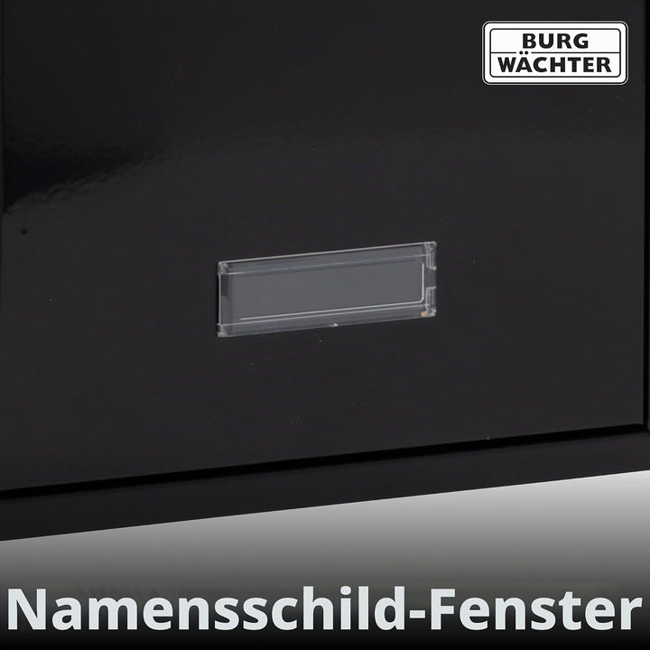 Burg Wächter MB11BK Forth Hintertüre und wandmontierter, abschliessbarer, wetterfester Briefkasten a