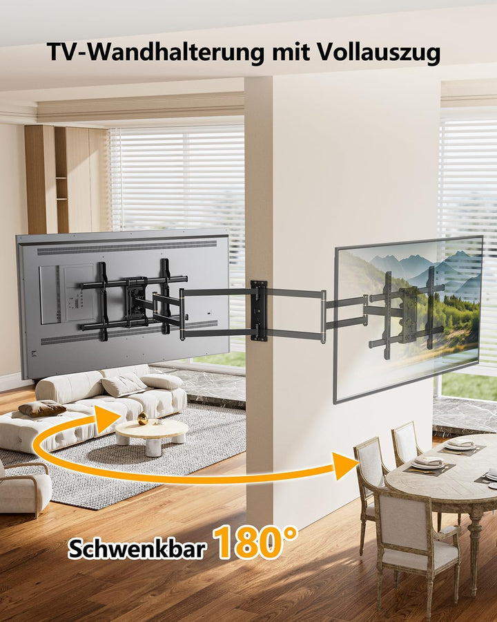 FORGING MOUNT TV Wandhalterung mit 1015mm Extra langem arm 37-75 Zoll TVs, Fernseher Halterung 180°d