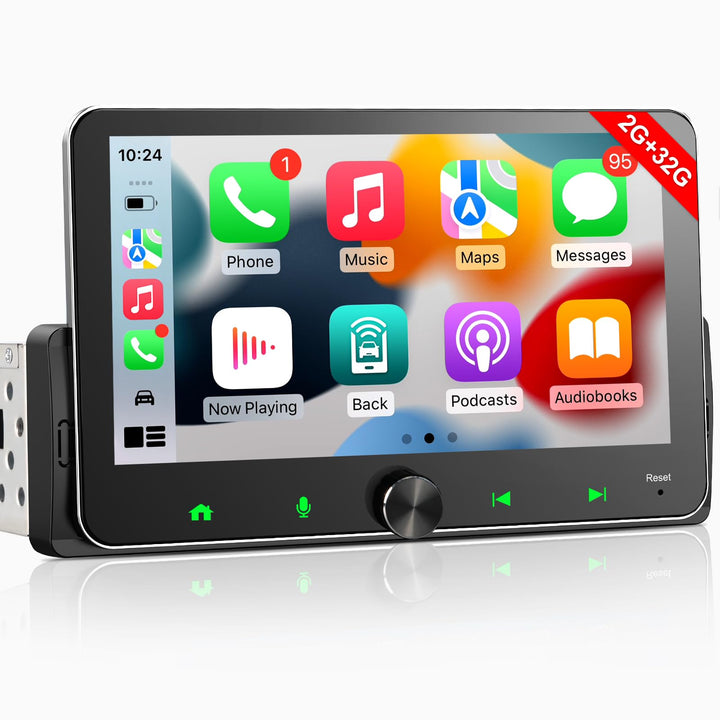 Android Autoradio 1Din Wireless CarPlay Android Auto Radio mit Bildschirm 7 Zoll 2G+32G Car Play Tou