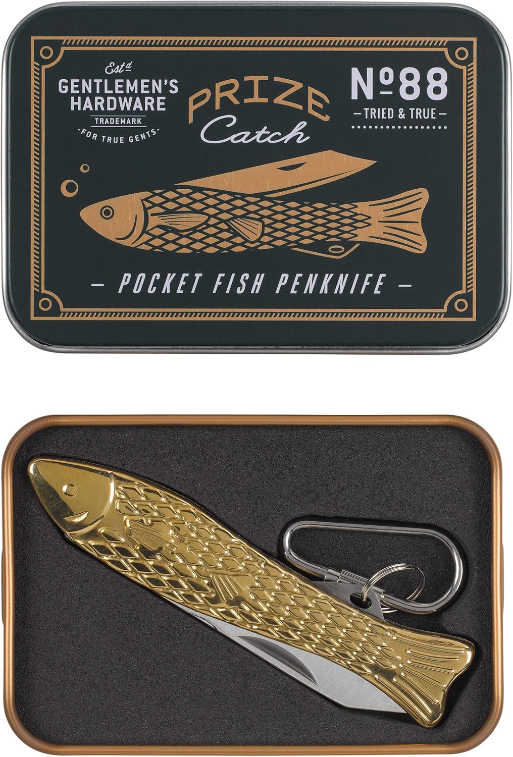 Gentlemen's Hardware Fischstiftmesser, goldfarben Fish Taschenmesser - Messing, Fish Taschenmesser -