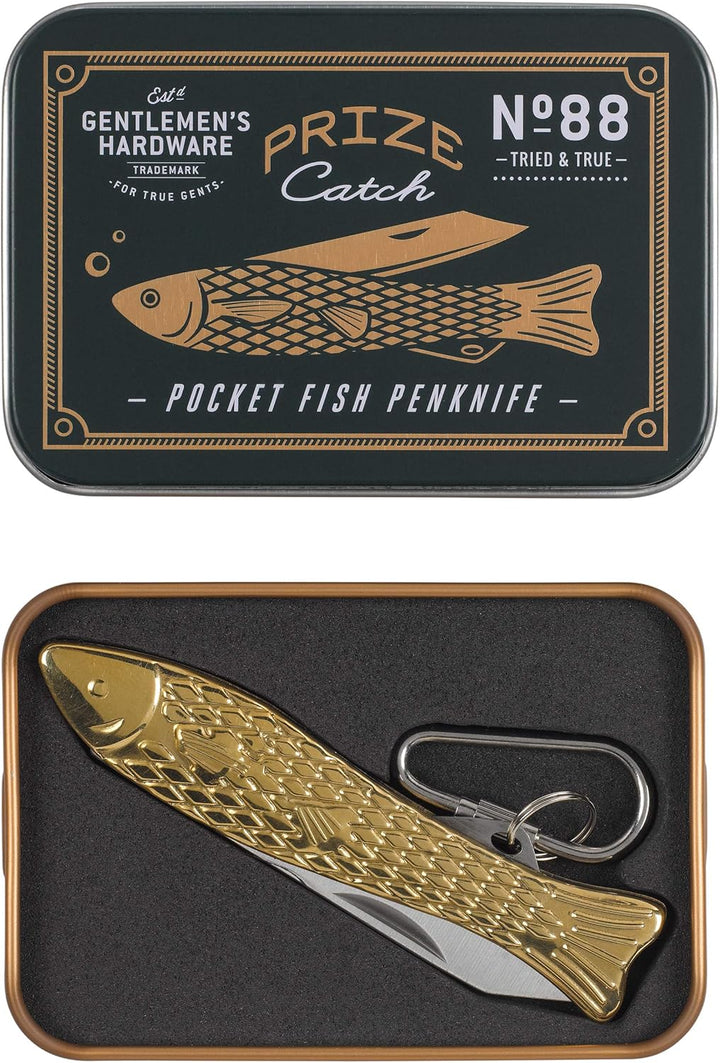 Gentlemen's Hardware Fischstiftmesser, goldfarben Fish Taschenmesser - Messing, Fish Taschenmesser -
