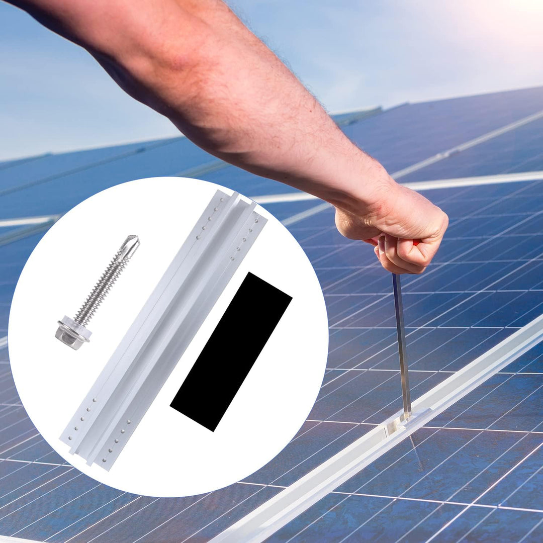 PARTSEE Schienen für Solarmodul Halterung, Solarpanel Alu Halterung Trapezblech Flachdach PV Befesti