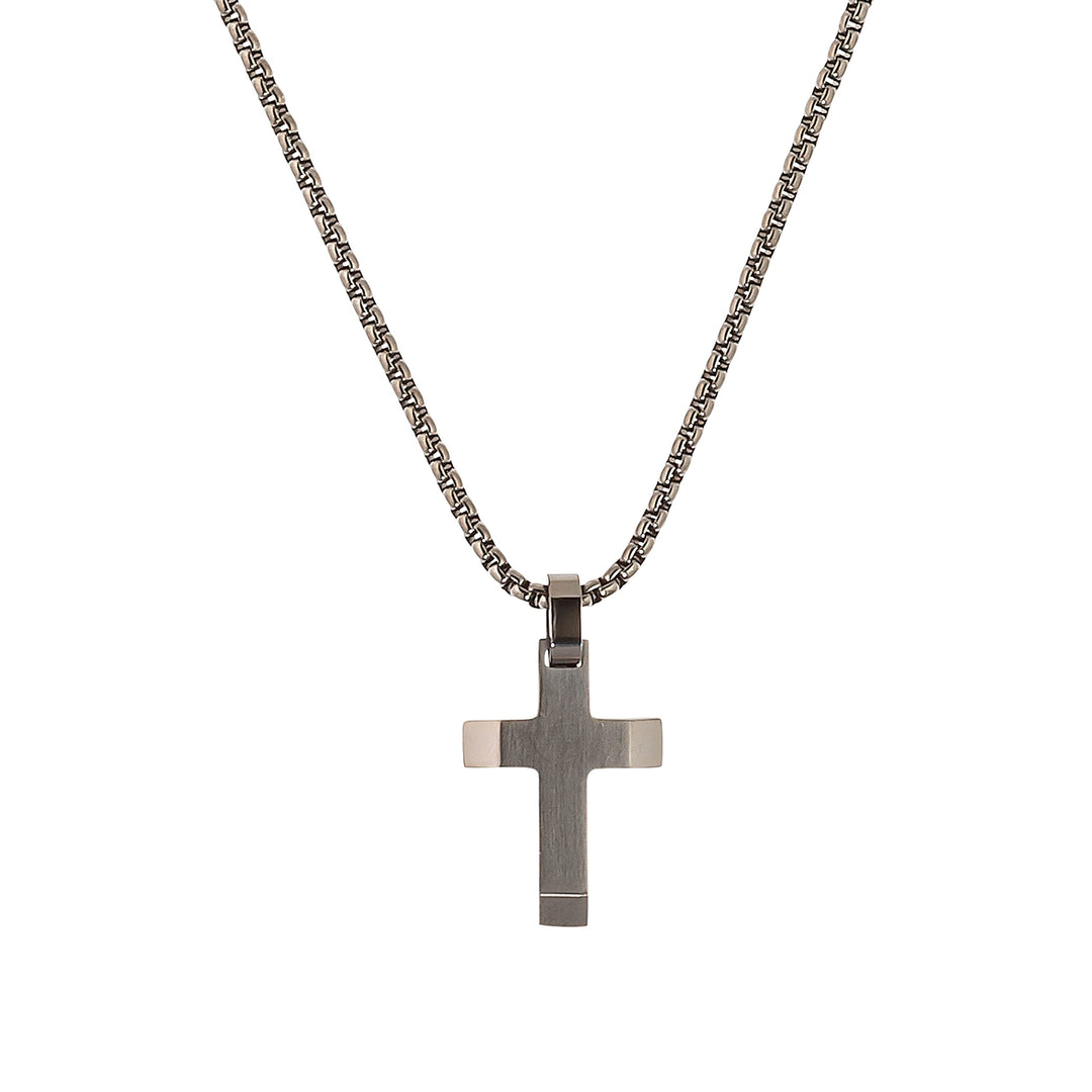 s.Oliver Kette mit Anhänger Edelstahl Jungen Kinder Halsschmuck, 40+3 cm, Silber, Kreuz, Kommt in Sc