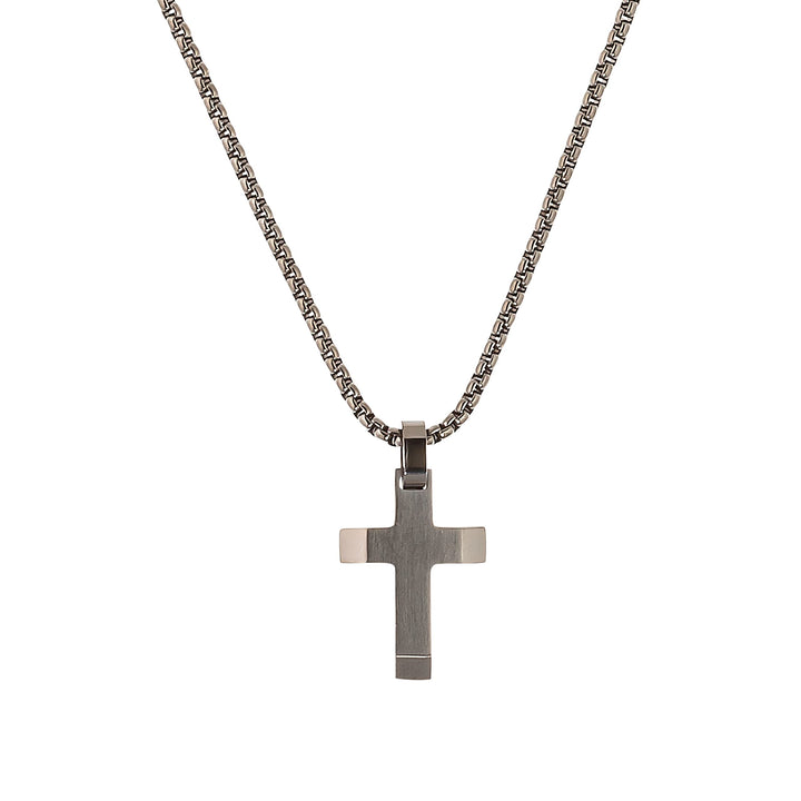 s.Oliver Kette mit Anhänger Edelstahl Jungen Kinder Halsschmuck, 40+3 cm, Silber, Kreuz, Kommt in Sc
