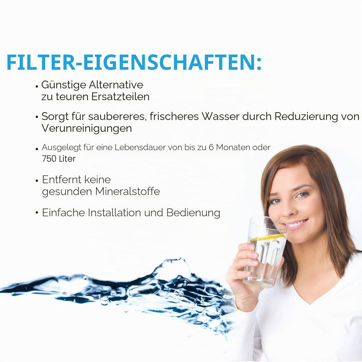 EcoAqua EFF-6032B Kühlschrankwasserfilterersatz Kompatibel mit Panasonic CNRAH-257760, CNRBH-125950,