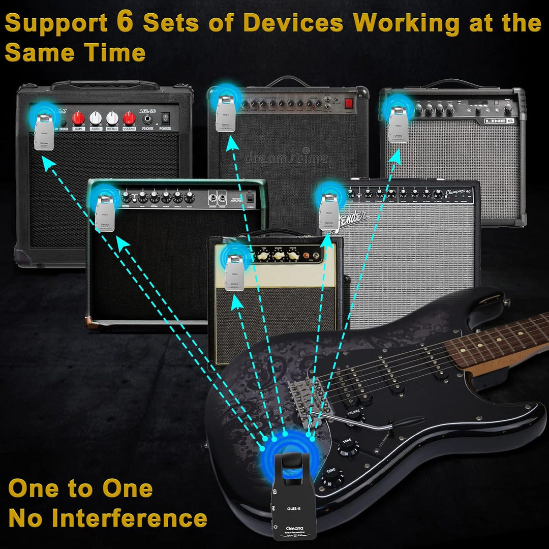 Getaria Gitarren Sender 2.4 G Wireless gitarre Sender Built-in Rechargeable Lithium battery for Elec