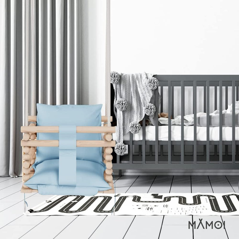 MAMOI® Babyschaukel, Schaukel Indoor und Outdoor, Holzschaukel für Baby und Kinder, Kinderschaukel,