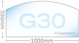 Glasplatte G30 Segmentbogen ESG 6 mm x 500 mm x 1000 mm ESG mit 18mm Facette Funkenschutzplatte Bode