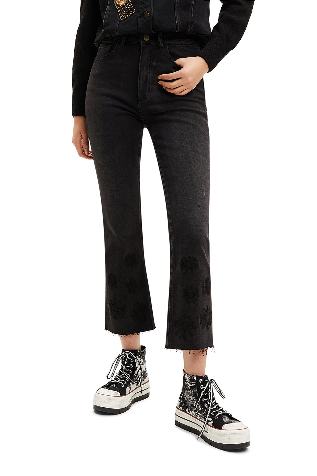 Desigual Damen Jeans 40 Schwarz, 40 Schwarz