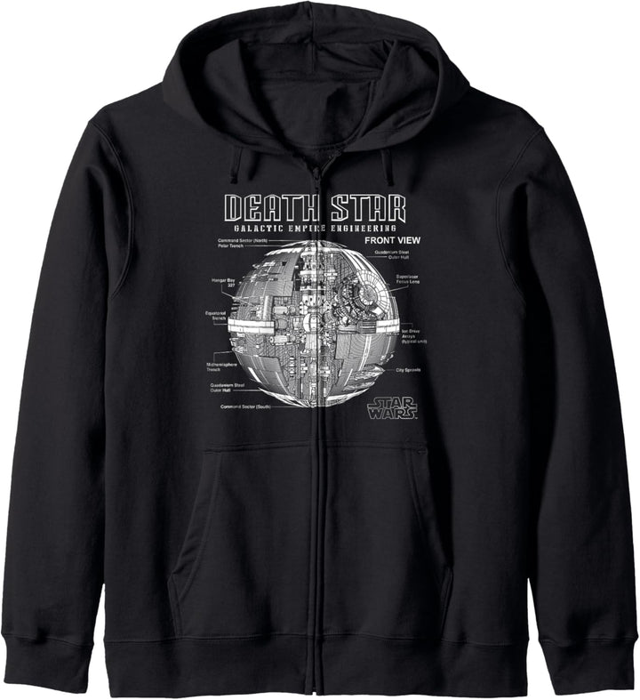 Star Wars Death Star Empire Engineering Diagram Kapuzenjacke