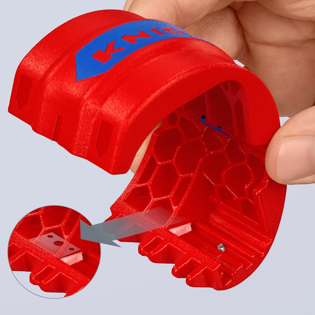 KNIPEX BiX® Schneider für Kunststoffrohre und Dichthülsen, 20-50 mm, trennt spanlos, incl. 2 Ersatzk