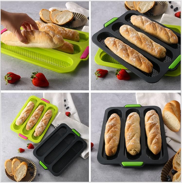 YXIAOO Backform Baguette Backblech Brötchen Brotbackformen Baguetteblech Backen von Baguettebrot Bro