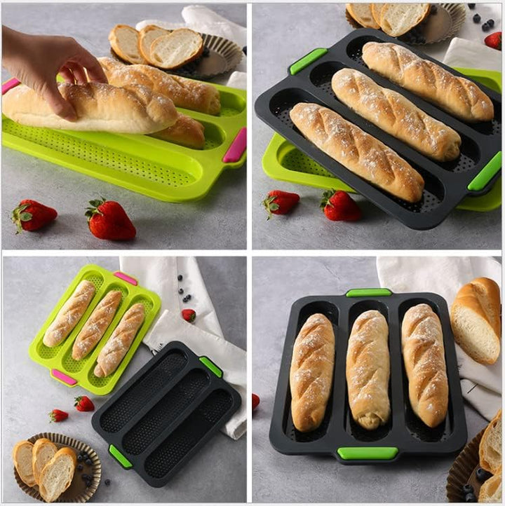 YXIAOO Backform Baguette Backblech Brötchen Brotbackformen Baguetteblech Backen von Baguettebrot Bro