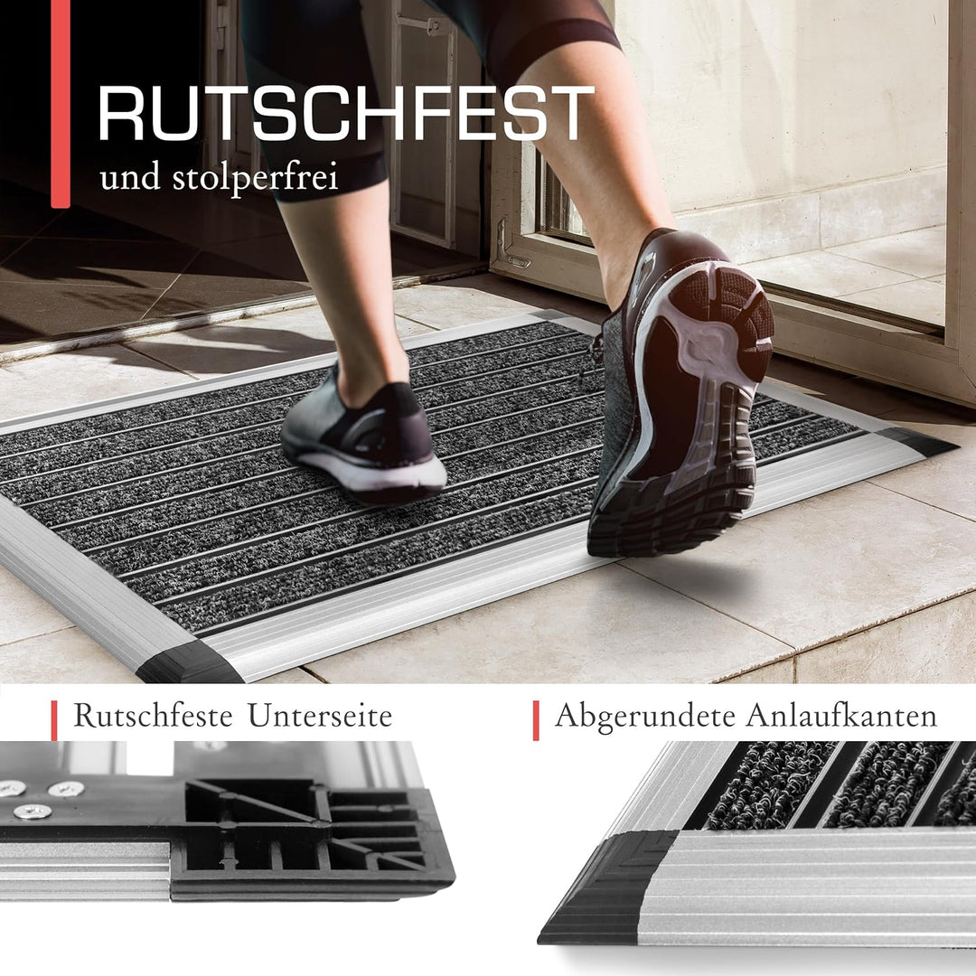 bomoe Fussmatte Aussen rutschfest rostfrei Schuhabstreifer Fussabstreifer | 50x80cm Alu Fussabtreter