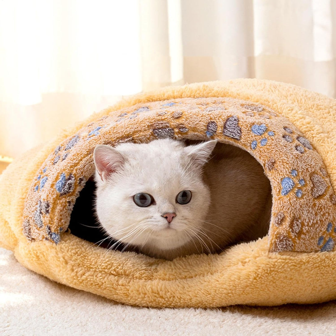 Katzenbetthöhle für Hauskatzen, Katzenschlafsackbett,Katzenschlafsack Süsses Haustierbett Versteckhö