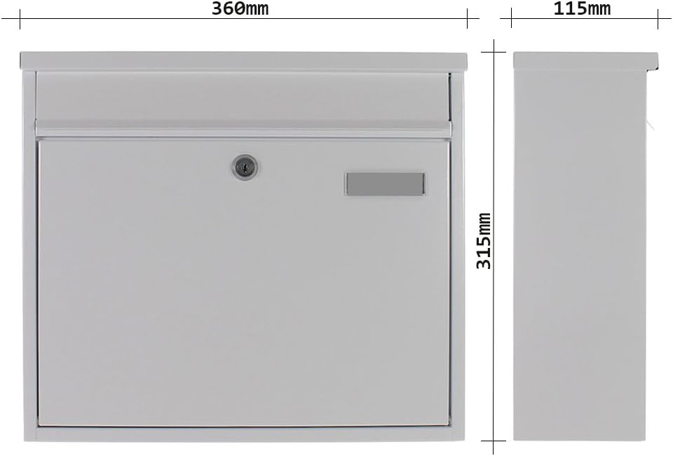 Profirst Briefkasten Mail PM 120 Weiss Zylinderschloss BxH 36x31,5cm Wandbriefkasten Namensschildhal