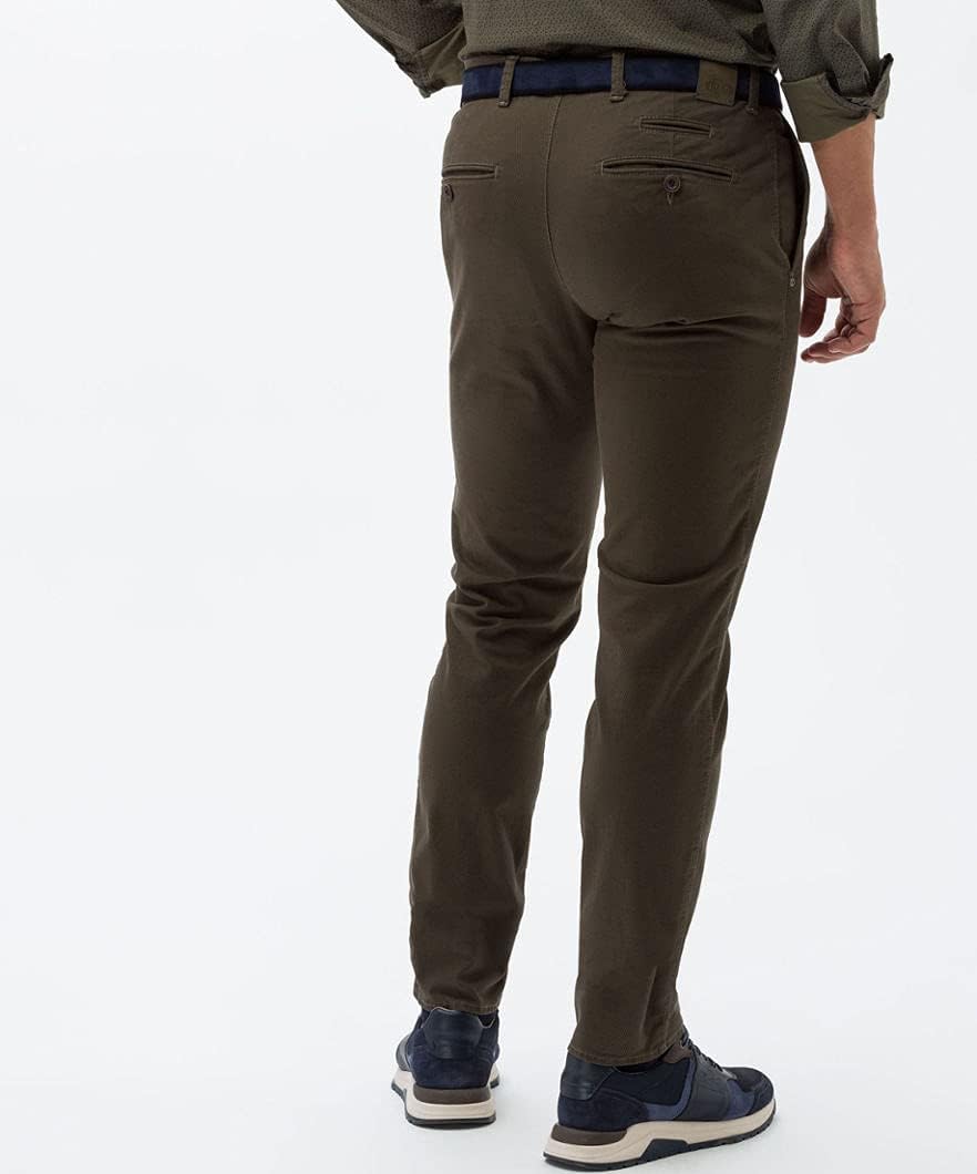BRAX Herren Hose Style Fabio in Hi Flex Superelastische Slim Chino 31W / 34L Olive, 31W / 34L Olive