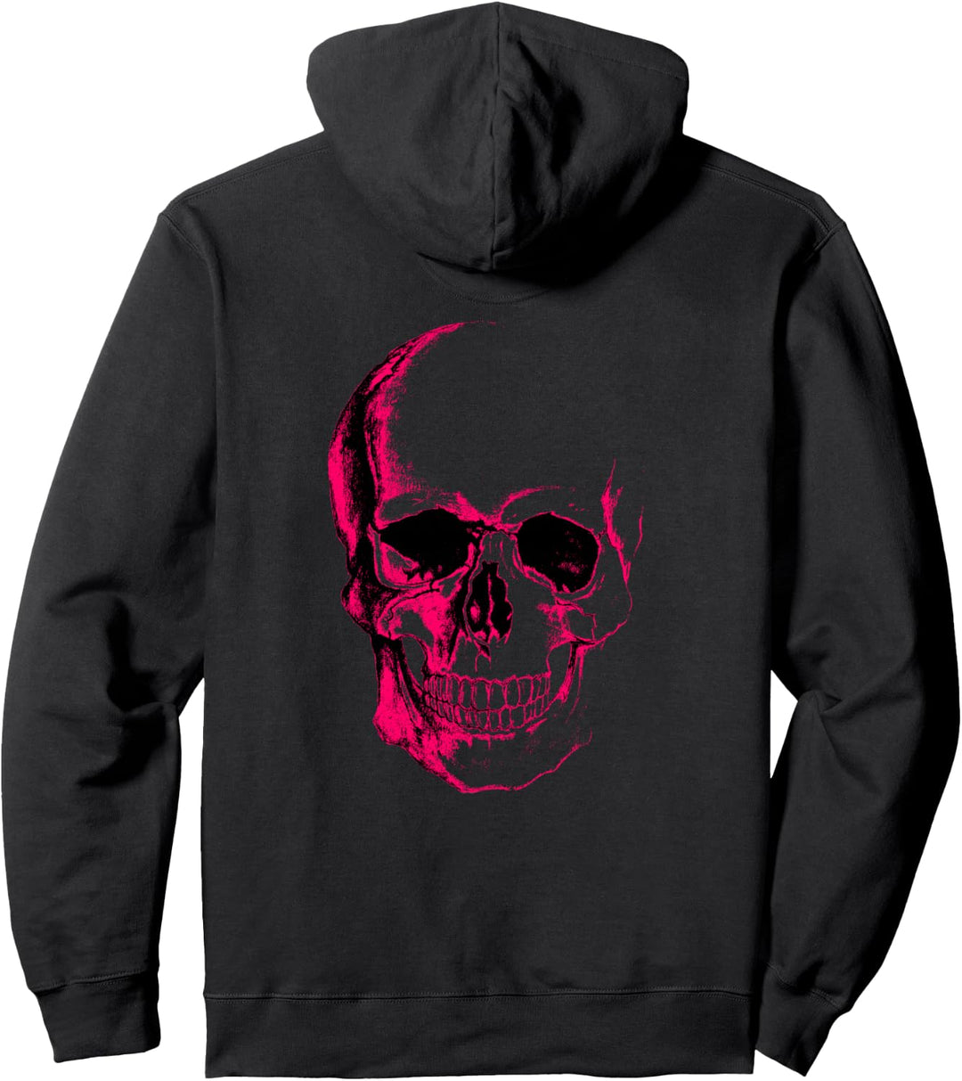Totenkopf-Grafik in Pink Pullover Hoodie