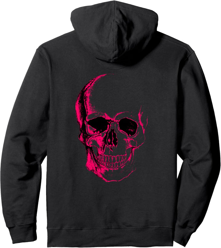 Totenkopf-Grafik in Pink Pullover Hoodie