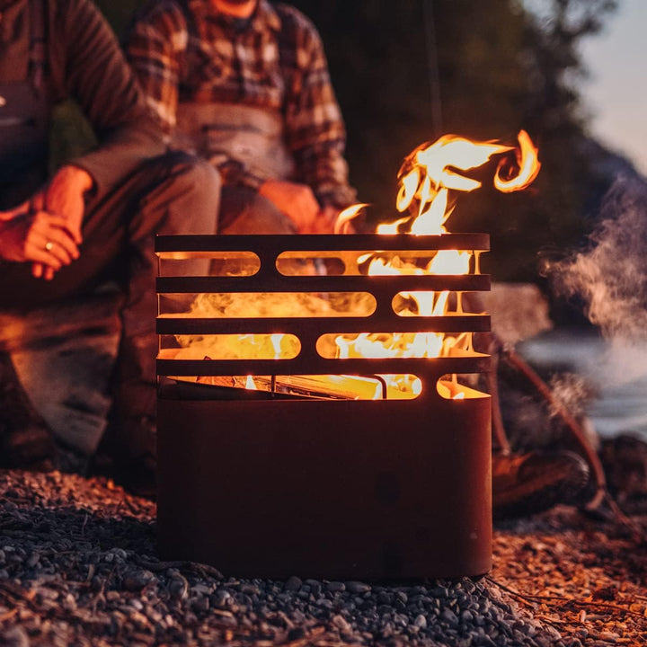 höfats - Cube Feuerkorb - Feuerschale, Grill, Hocker und Tisch - Feuerstelle für Garten und Terrasse