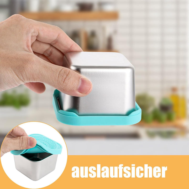 8 Stück Kleine Dosen mit Deckel, 180ml Sossen Behälter Edelstahl Behälter mit Deckel, Mini Dosen Sna