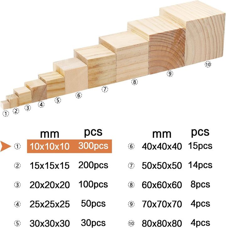 4 Stück Holzwürfel 70x70x70mm Klein Holzklotz Holzblock Kantholz Holzwürfel Blanko zum Basteln Wood