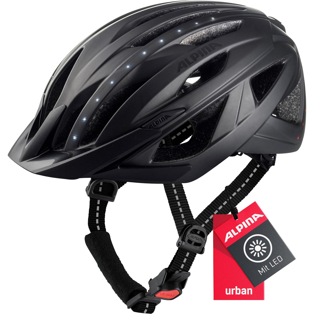 ALPINA HAGA LED - Stossabsorbierender, Beleuchteter & Optimal Anpassbarer Fahrradhelm Mit Integriert