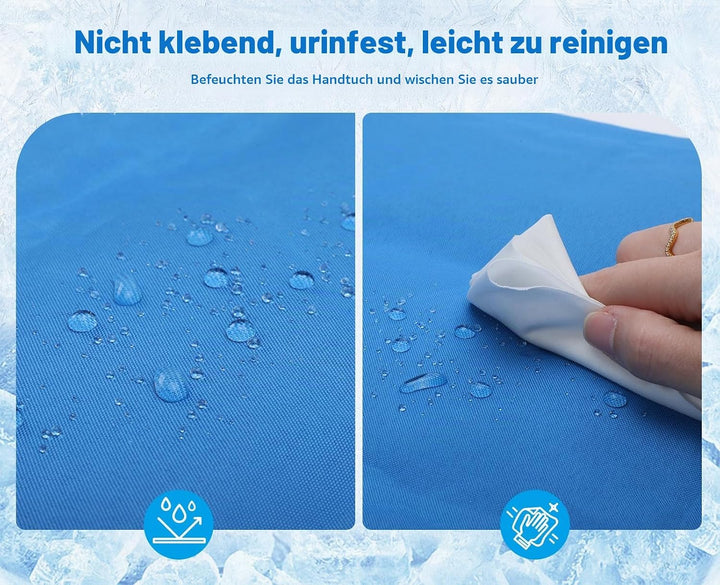 pecute Kühlmatte mit Kissen Hunde Katzen (65 * 50cm), Kuhlmatte für Hund und Katze mit Ungiftiges Ge